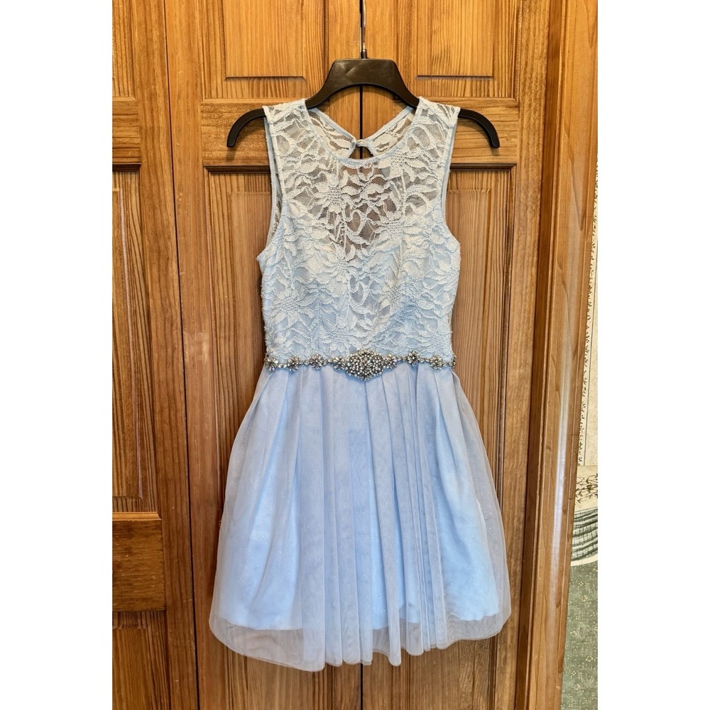 B. Darlin Dress‎ 11/12 Blue Sparkly Homecoming Cinderella Disney Inspired Prom